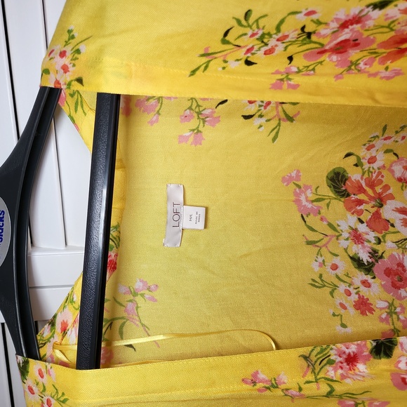 Loft M/L Dolman Sleeves Yellow Floral Kimono - Picture 5 of 6